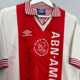 Shop 1994/95 AJAX LITMANEN #10 HOME SHIRT (L) UMBRO, classic football shirts, vintage football shirts & retro soccer jerseys at Cult Kits