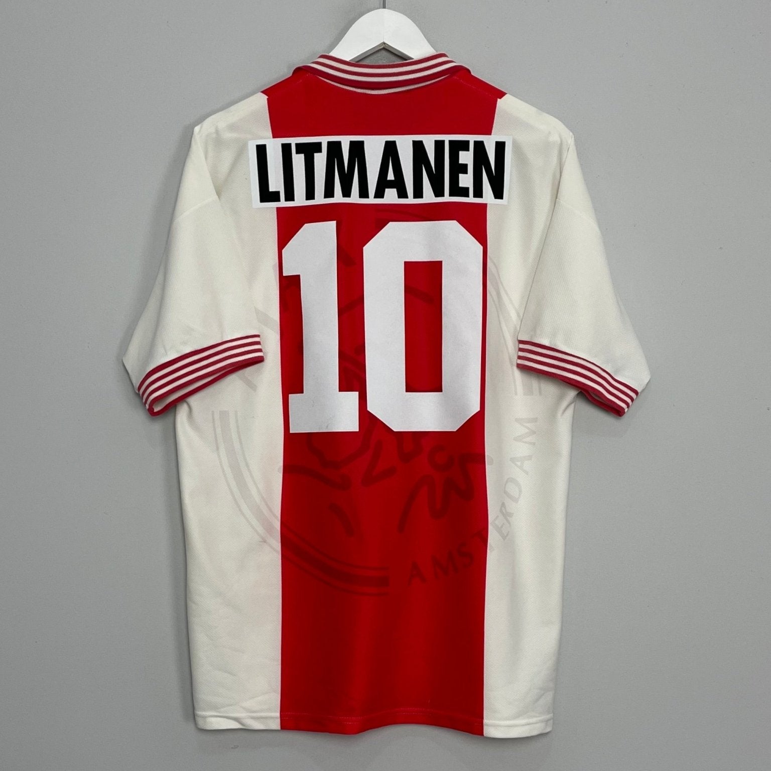 Shop 1994/95 AJAX LITMANEN #10 HOME SHIRT (L) UMBRO, classic football shirts, vintage football shirts & retro soccer jerseys at Cult Kits