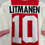 Shop 1994/95 AJAX LITMANEN #10 HOME SHIRT (L) UMBRO, classic football shirts, vintage football shirts & retro soccer jerseys at Cult Kits