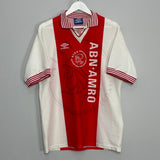 Shop 1994/95 AJAX LITMANEN #10 HOME SHIRT (L) UMBRO, classic football shirts, vintage football shirts & retro soccer jerseys at Cult Kits