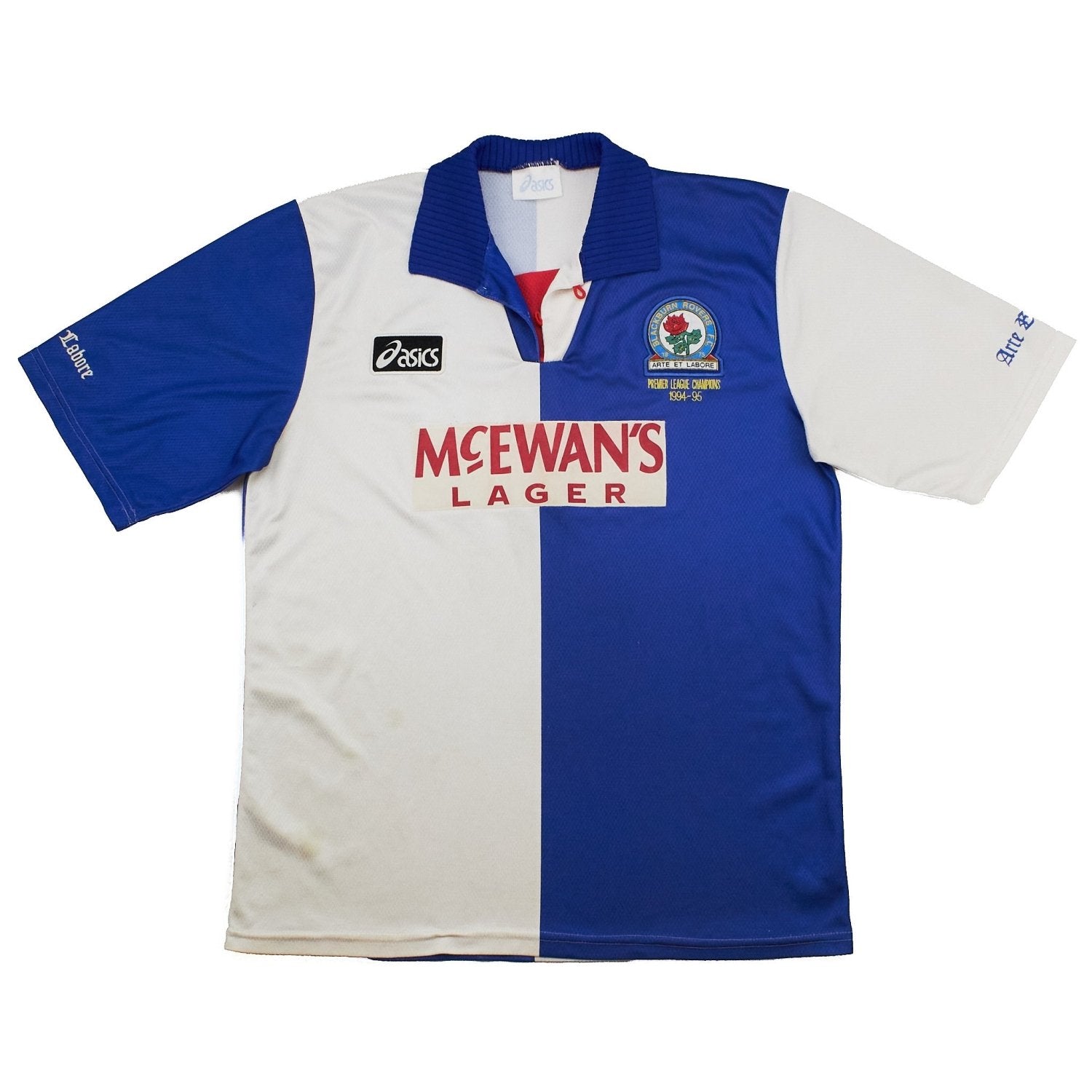 Buy 1994/95 Blackburn Rovers *Champions* Home Shirt (L) Asics ~ Free worldwide shipping ~ Authentic Vintage Football Shirts from Cult Kits