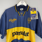 1994/95 Boca Juniors (Maradona) 10 *Reissue* BNWT Home (Multiple Sizes) Olan - Cult Kits - Medium - Buy Vintage Football Shirts, Authentic Retro Football Shirts For Sale, Classic Football Shirts & Soccer Jersey