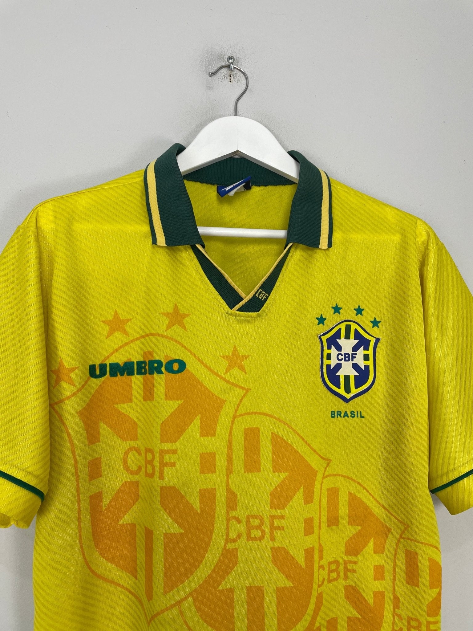 Shop 1994/95 BRAZIL HOME SHIRT (L) UMBRO, classic football shirts, vintage football shirts & retro soccer jerseys at Cult Kits