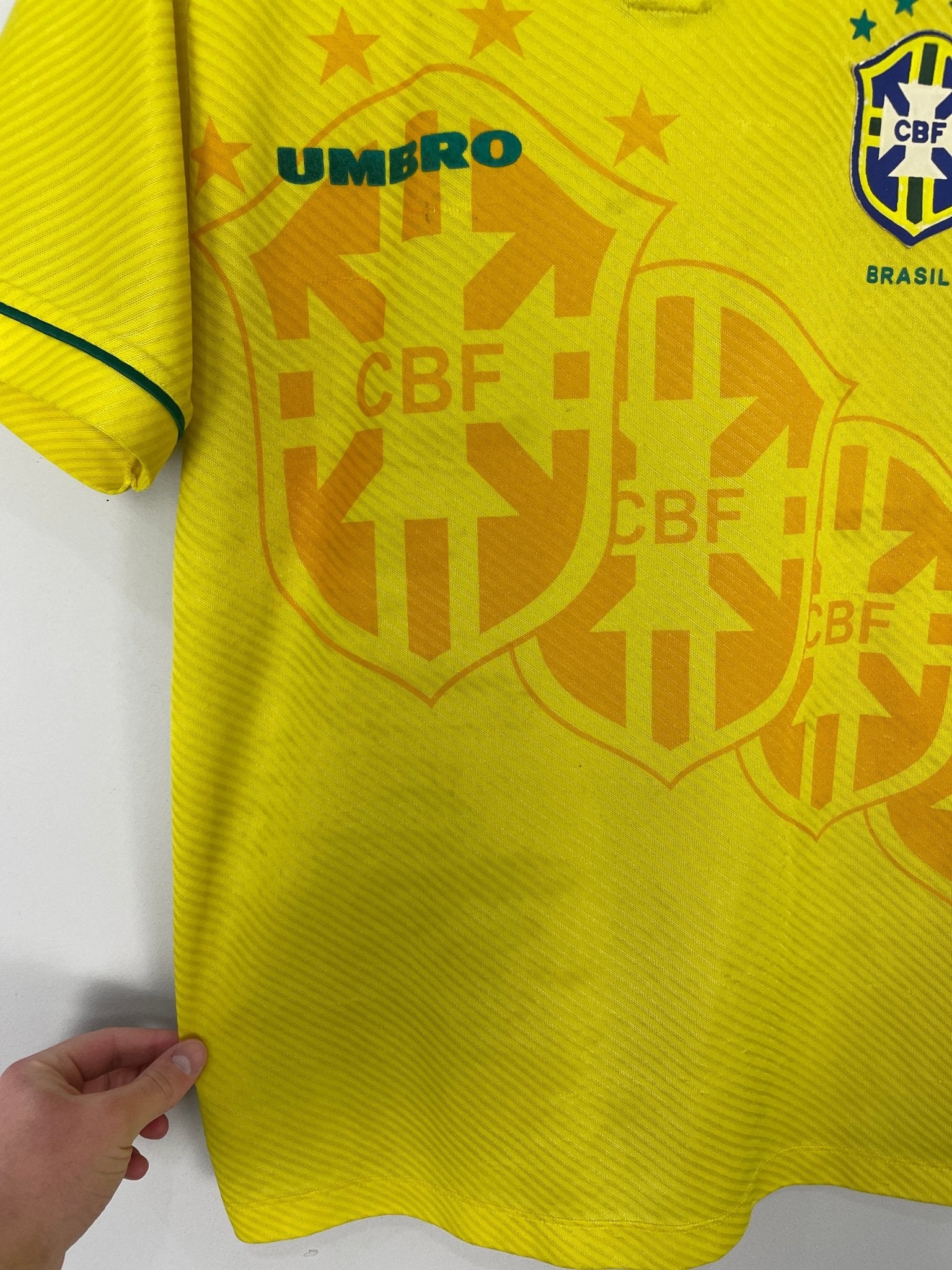 Shop 1994/95 BRAZIL HOME SHIRT (L) UMBRO, classic football shirts, vintage football shirts & retro soccer jerseys at Cult Kits