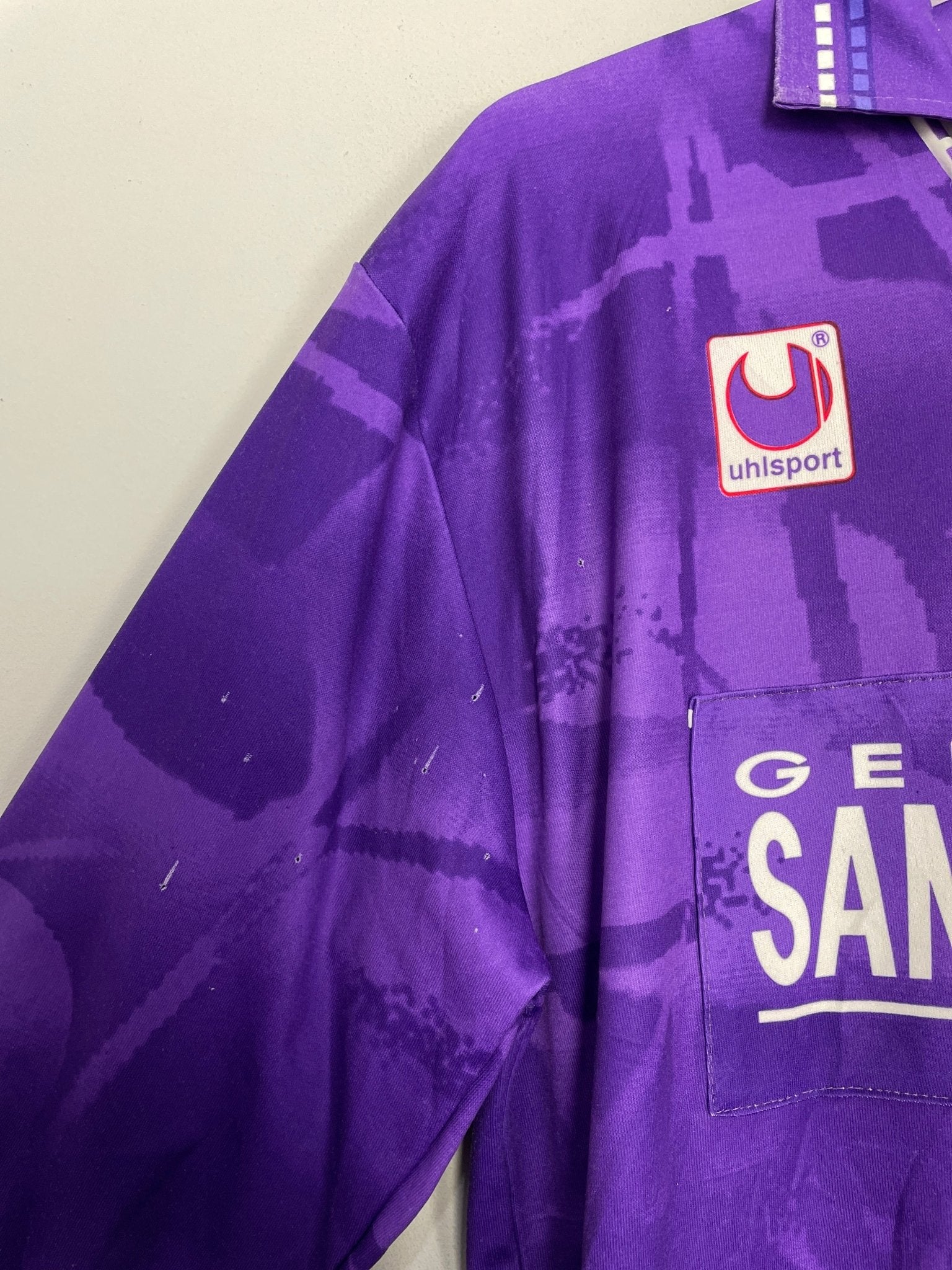 Shop 1994/95 FIORENTINA *PLAYER ISSUE* L/S HOME SHIRT (XL) UHLSPORT, classic football shirts, vintage football shirts & retro soccer jerseys at Cult Kits