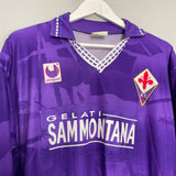 Shop 1994/95 FIORENTINA *PLAYER ISSUE* L/S HOME SHIRT (XL) UHLSPORT, classic football shirts, vintage football shirts & retro soccer jerseys at Cult Kits