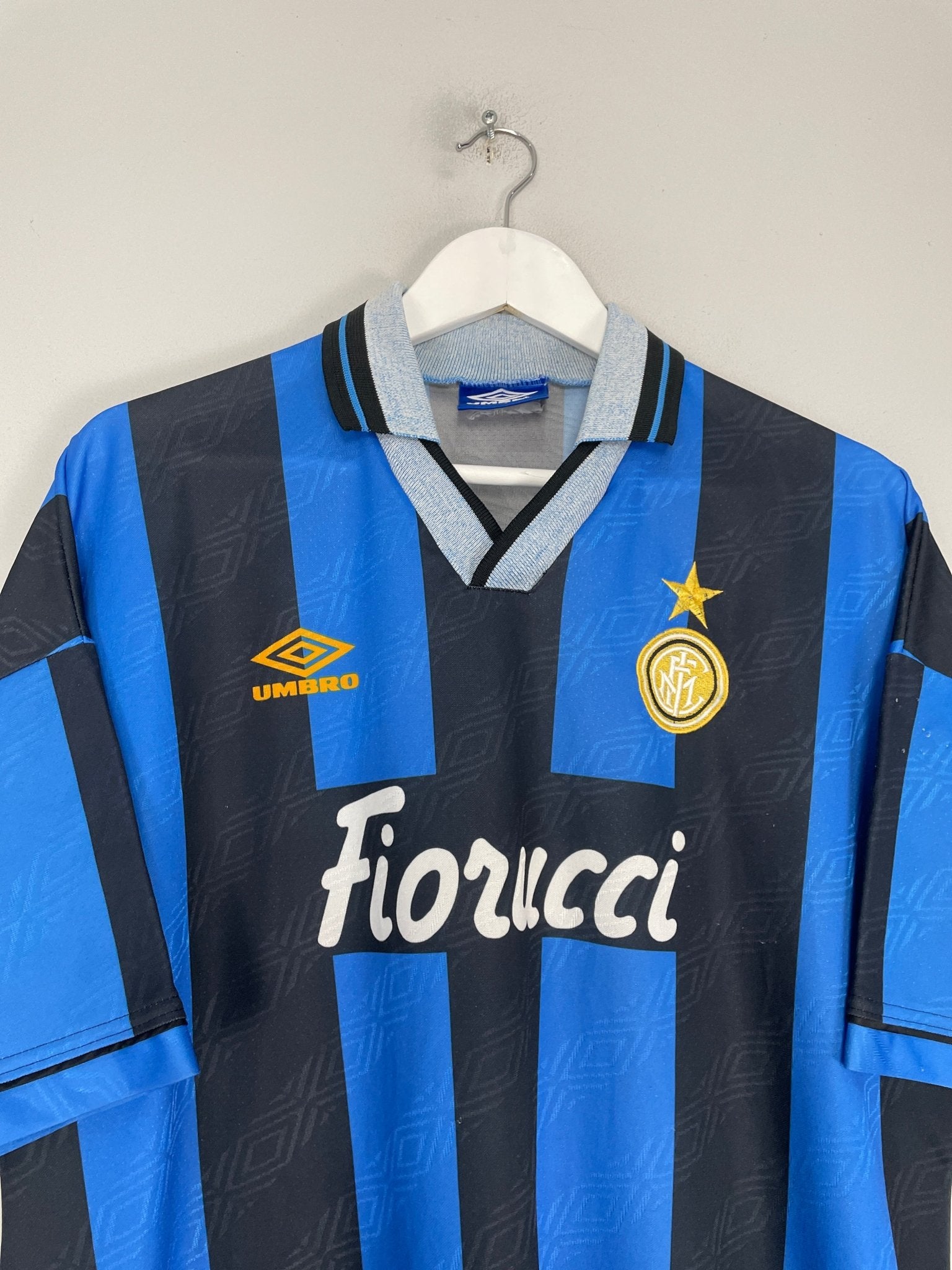 Shop 1994/95 INTER MILAN HOME SHIRT (XL) UMBRO, classic football shirts, vintage football shirts & retro soccer jerseys at Cult Kits