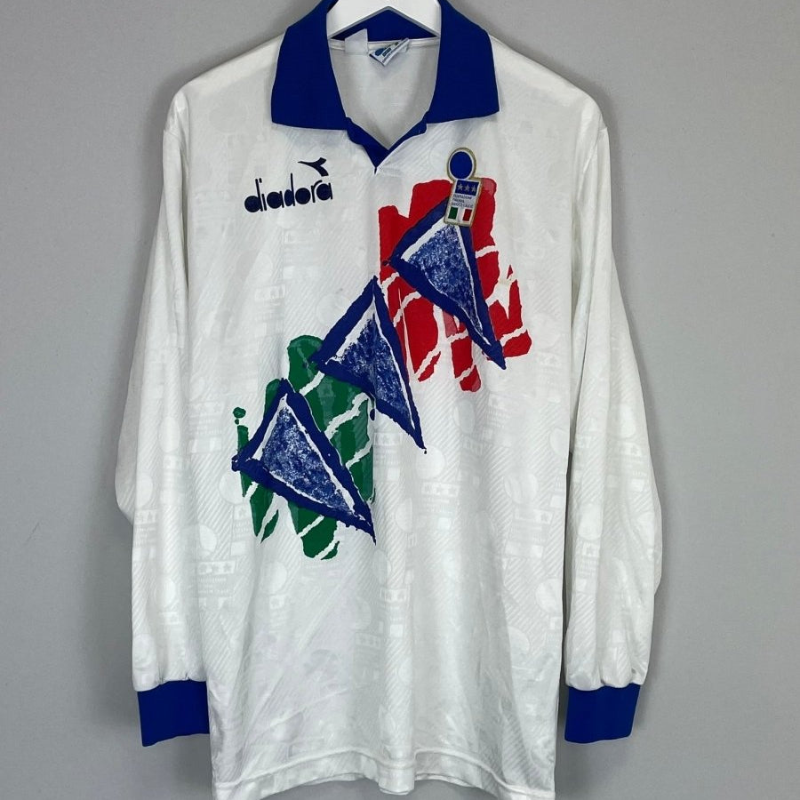 1994/95 ITALY L/S TRAINING SHIRT (L) DIADORA - Cult Kits - Large - Buy Vintage Football Shirts, Authentic Retro Football Shirts For Sale, Classic Football Shirts & Soccer Jersey
