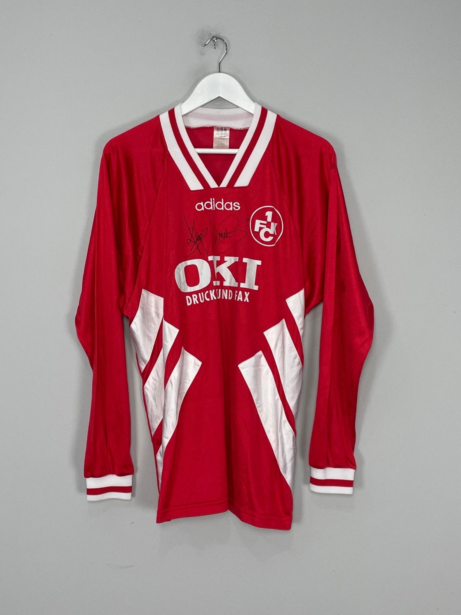 Shop 1994/95 KAISERSLAUTERN KADLEC #5 *SIGNED* L/S HOME SHIRT (L) ADIDAS, classic football shirts, vintage football shirts & retro soccer jerseys at Cult Kits