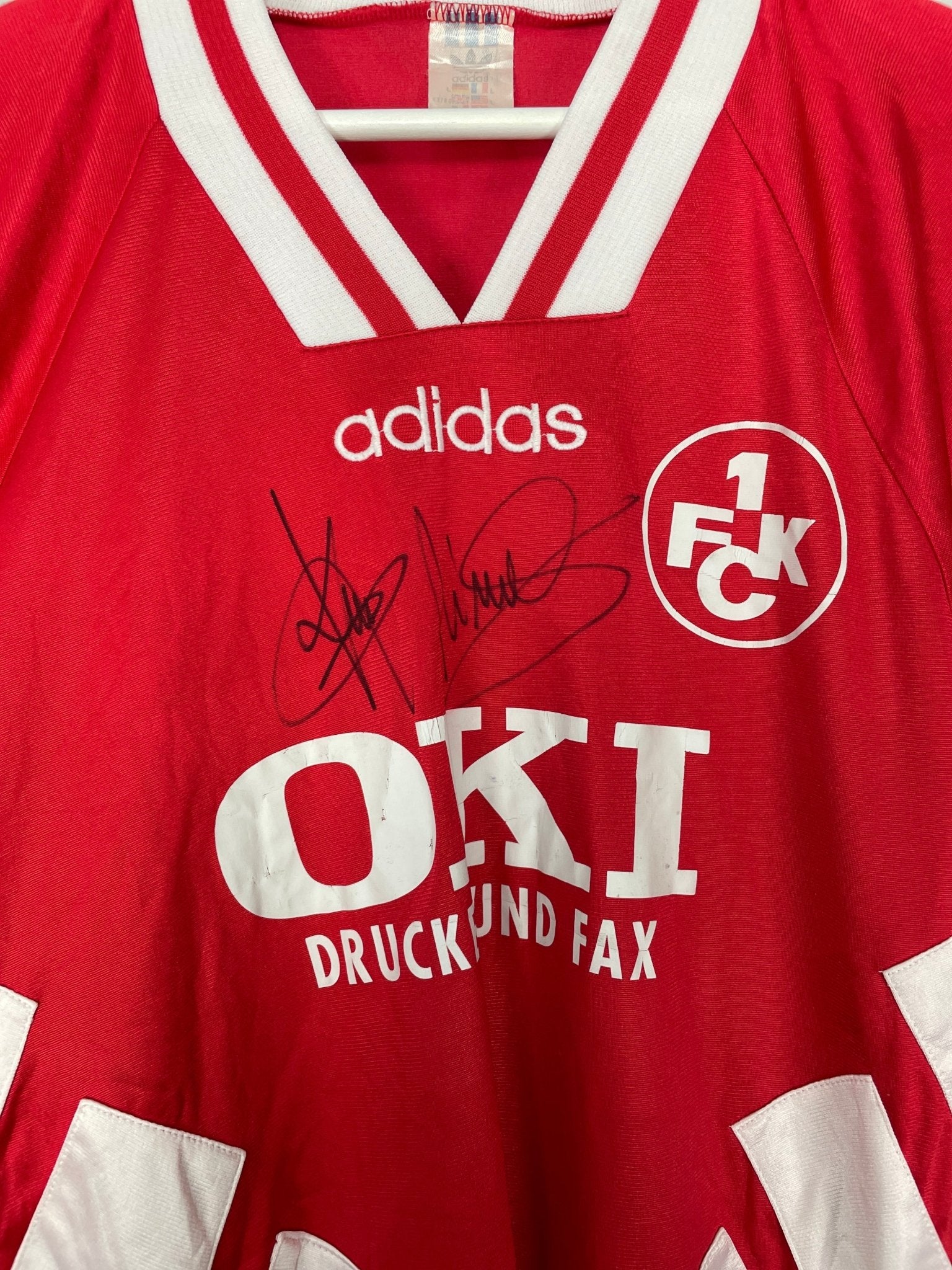 Shop 1994/95 KAISERSLAUTERN KADLEC #5 *SIGNED* L/S HOME SHIRT (L) ADIDAS, classic football shirts, vintage football shirts & retro soccer jerseys at Cult Kits