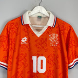 Shop 1994/95 NETHERLANDS BERGKAMP #10 HOME SHIRT (M) LOTTO, classic football shirts, vintage football shirts & retro soccer jerseys at Cult Kits