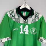 1994/95 NIGERIA AMOKACHI 14 HOME SHIRT (L) ADIDAS - Cult Kits - Large - Buy Vintage Football Shirts, Authentic Retro Football Shirts For Sale, Classic Football Shirts & Soccer Jersey