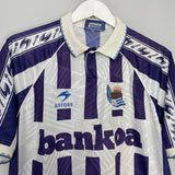 Shop 1994/95 REAL SOCIEDAD HOME SHIRT (L) ASTORE, classic football shirts, vintage football shirts & retro soccer jerseys at Cult Kits