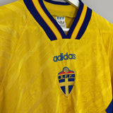 Shop 1994/95 SWEDEN HOME SHIRT (L) ADIDAS, classic football shirts, vintage football shirts & retro soccer jerseys at Cult Kits