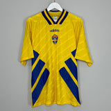 Shop 1994/95 SWEDEN HOME SHIRT (L) ADIDAS, classic football shirts, vintage football shirts & retro soccer jerseys at Cult Kits