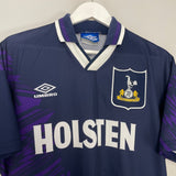 Shop 1994/95 TOTTENHAM BARMBY #7 AWAY SHIRT (M) UMBRO, classic football shirts, vintage football shirts & retro soccer jerseys at Cult Kits
