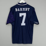 Shop 1994/95 TOTTENHAM BARMBY #7 AWAY SHIRT (M) UMBRO, classic football shirts, vintage football shirts & retro soccer jerseys at Cult Kits