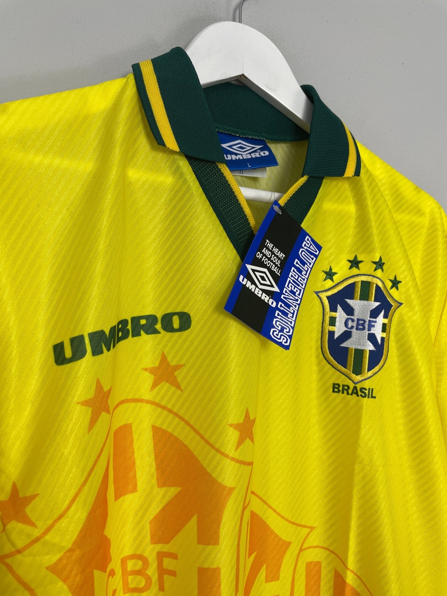 Shop 1994/96 BRAZIL *BNWT* HOME SHIRT (MULTIPLE SIZES) UMBRO, classic football shirts, vintage football shirts & retro soccer jerseys at Cult Kits