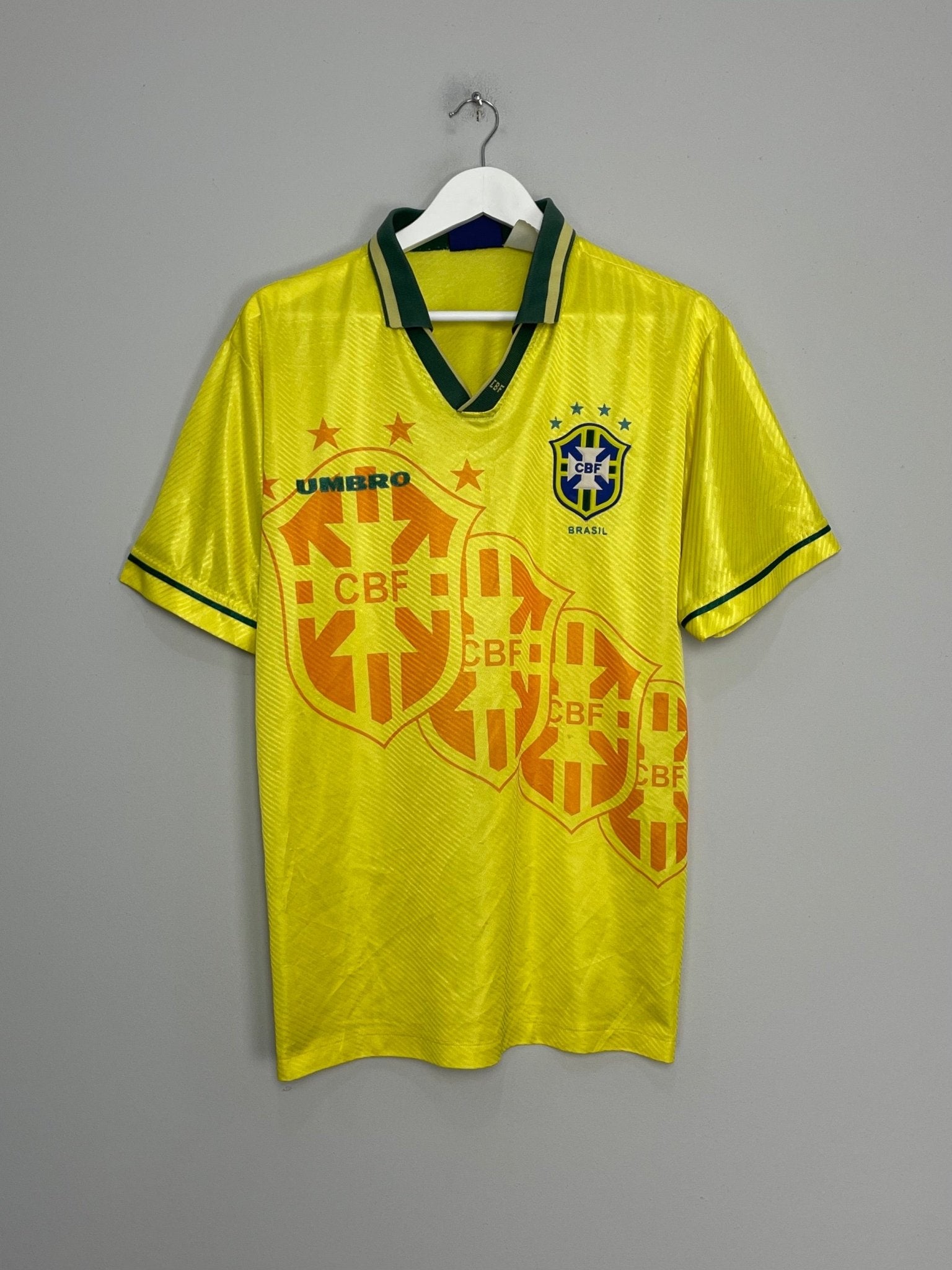 Shop 1994/96 BRAZIL HOME SHIRT (M) UMBRO, classic football shirts, vintage football shirts & retro soccer jerseys at Cult Kits