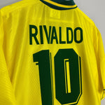 Shop 1994/96 BRAZIL RIVALDO #10 *BNWOT* HOME SHIRT (XXL) UMBRO, classic football shirts, vintage football shirts & retro soccer jerseys at Cult Kits