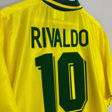 Shop 1994/96 BRAZIL RIVALDO #10 *BNWOT* HOME SHIRT (XXL) UMBRO, classic football shirts, vintage football shirts & retro soccer jerseys at Cult Kits