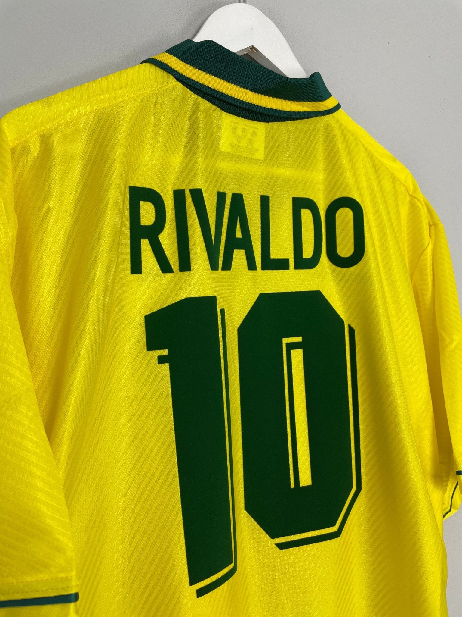 Shop 1994/96 BRAZIL RIVALDO #10 *BNWOT* HOME SHIRT (XXL) UMBRO, classic football shirts, vintage football shirts & retro soccer jerseys at Cult Kits