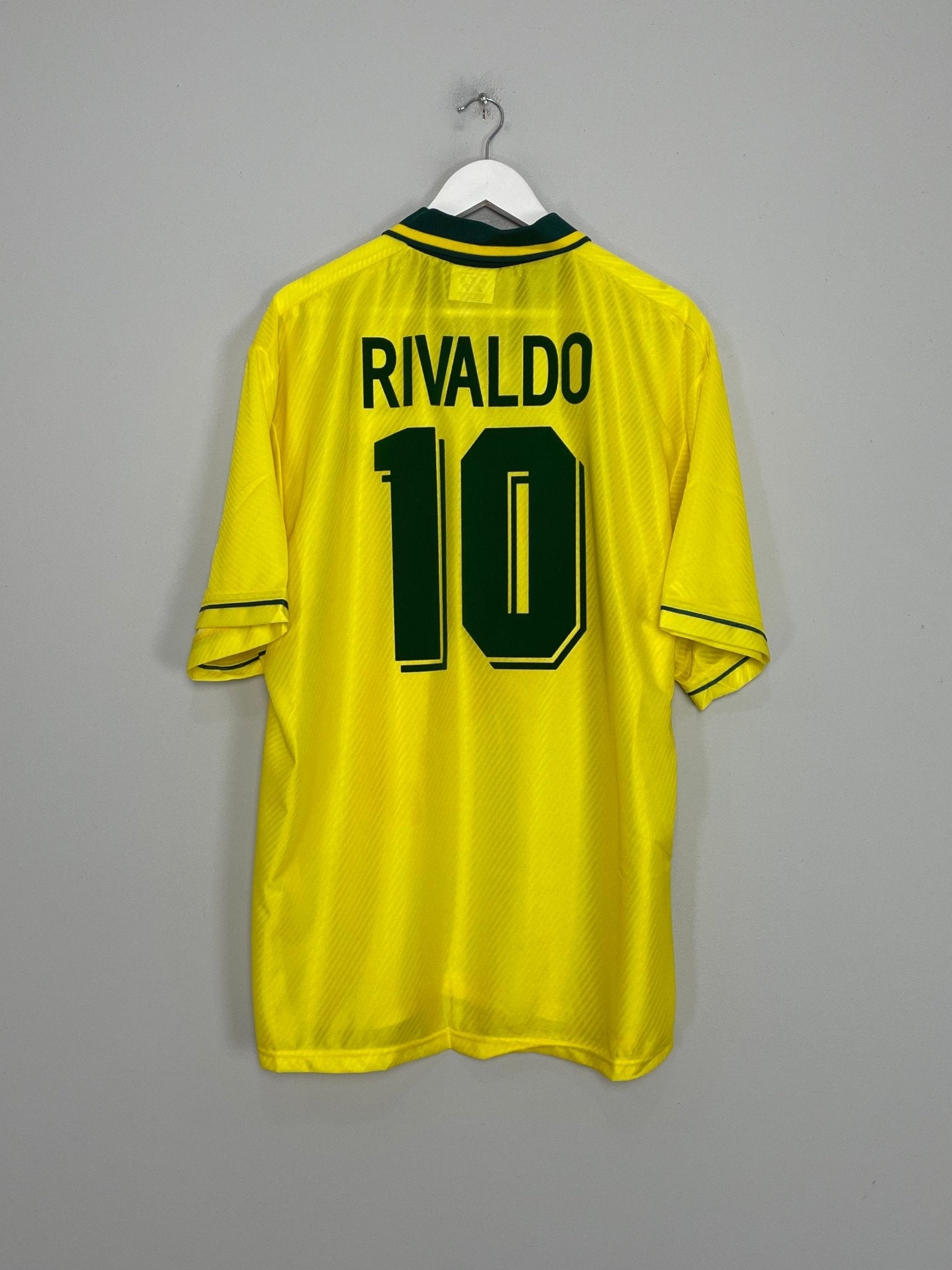 Shop 1994/96 BRAZIL RIVALDO #10 *BNWOT* HOME SHIRT (XXL) UMBRO, classic football shirts, vintage football shirts & retro soccer jerseys at Cult Kits
