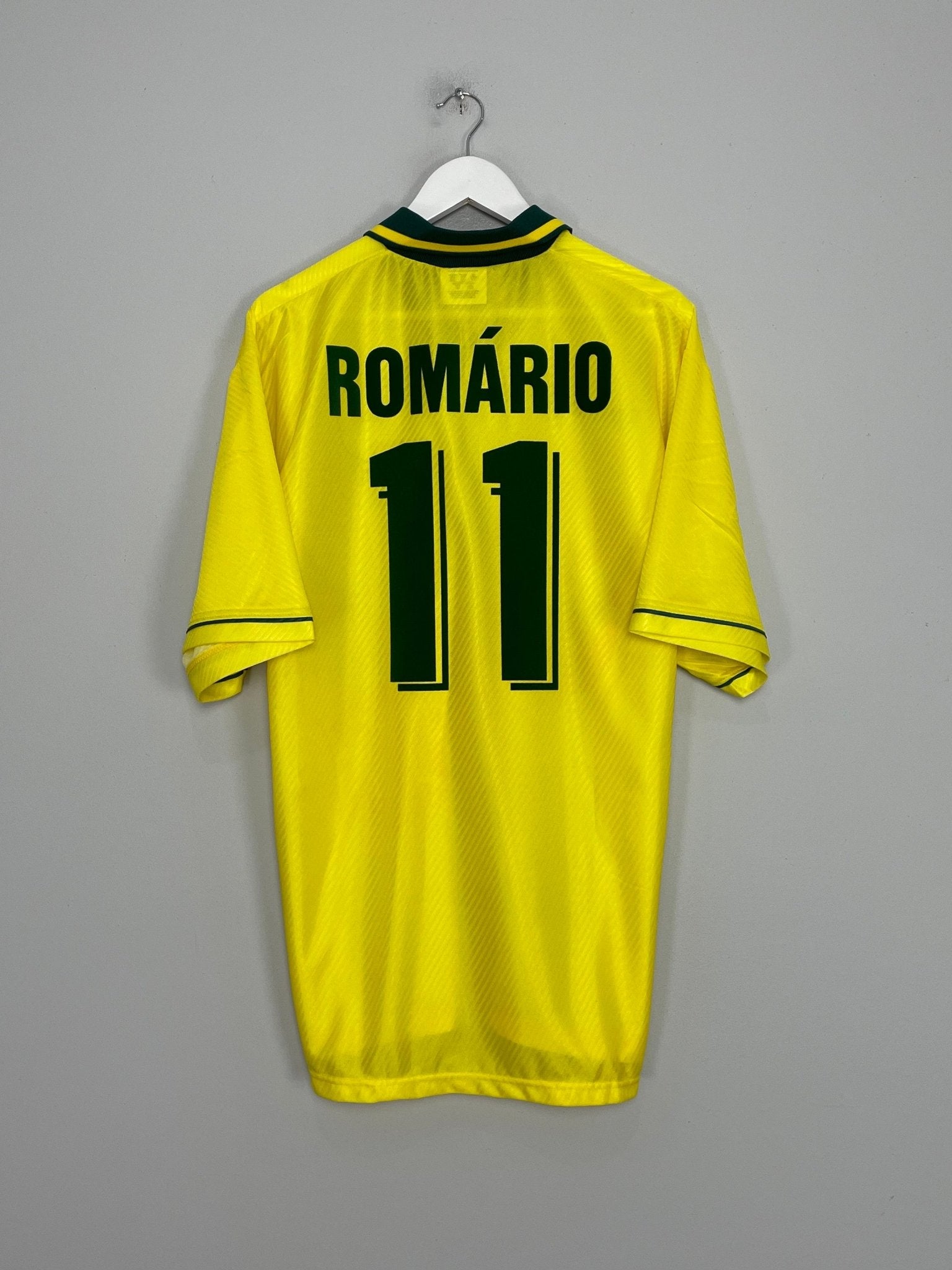 Shop 1994/96 BRAZIL ROMARIO #11 *BNWOT* HOME SHIRT (XXL) UMBRO, classic football shirts, vintage football shirts & retro soccer jerseys at Cult Kits