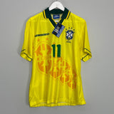 Shop 1994/96 BRAZIL ROMARIO #11 *BNWT* HOME SHIRT (M) UMBRO, classic football shirts, vintage football shirts & retro soccer jerseys at Cult Kits