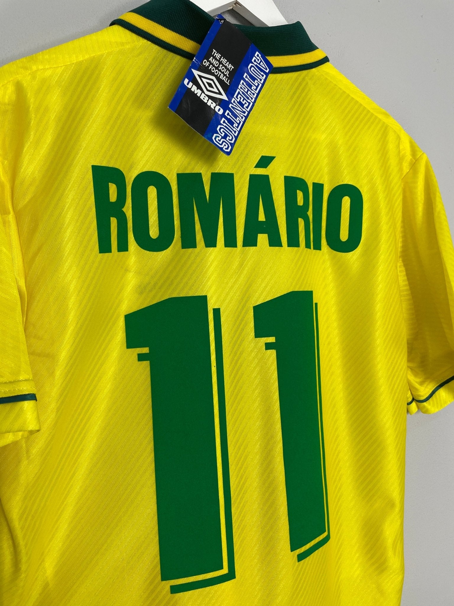 Shop 1994/96 BRAZIL ROMARIO #11 *BNWT* HOME SHIRT (M) UMBRO, classic football shirts, vintage football shirts & retro soccer jerseys at Cult Kits