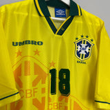 Shop 1994/96 BRAZIL RONALDINHO #18 *BNWOT* HOME SHIRT (XXL) UMBRO, classic football shirts, vintage football shirts & retro soccer jerseys at Cult Kits