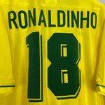 Shop 1994/96 BRAZIL RONALDINHO #18 *BNWOT* HOME SHIRT (XXL) UMBRO, classic football shirts, vintage football shirts & retro soccer jerseys at Cult Kits