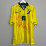 Shop 1994/96 BRAZIL RONALDINHO #18 *BNWOT* HOME SHIRT (XXL) UMBRO, classic football shirts, vintage football shirts & retro soccer jerseys at Cult Kits