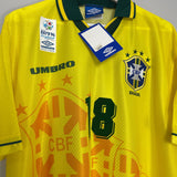 Shop 1994/96 BRAZIL RONALDINHO #18 *BNWT* HOME SHIRT (XL) UMBRO, classic football shirts, vintage football shirts & retro soccer jerseys at Cult Kits