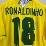 Shop 1994/96 BRAZIL RONALDINHO #18 *BNWT* HOME SHIRT (XL) UMBRO, classic football shirts, vintage football shirts & retro soccer jerseys at Cult Kits