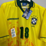 Shop 1994/96 BRAZIL RONALDINHO #18 *BNWT* HOME SHIRT (XL) UMBRO, classic football shirts, vintage football shirts & retro soccer jerseys at Cult Kits