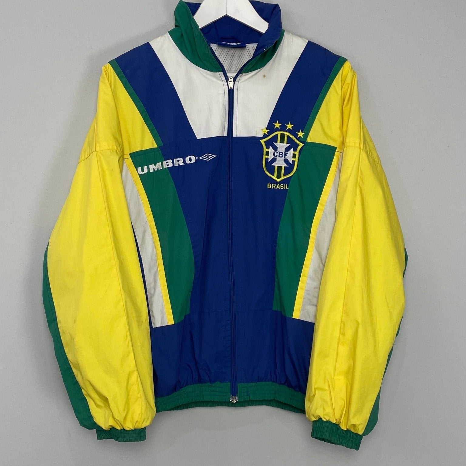 Shop 1994/96 BRAZIL TRACK JACKET (S) UMBRO, classic football shirts, vintage football shirts & retro soccer jerseys at Cult Kits