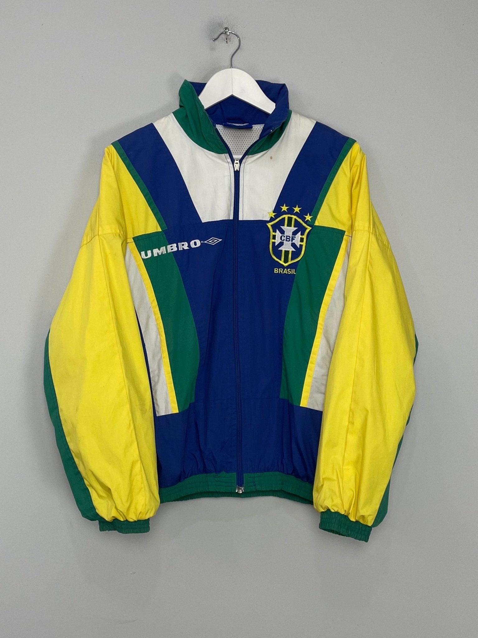 Shop 1994/96 BRAZIL TRACK JACKET (S) UMBRO, classic football shirts, vintage football shirts & retro soccer jerseys at Cult Kits