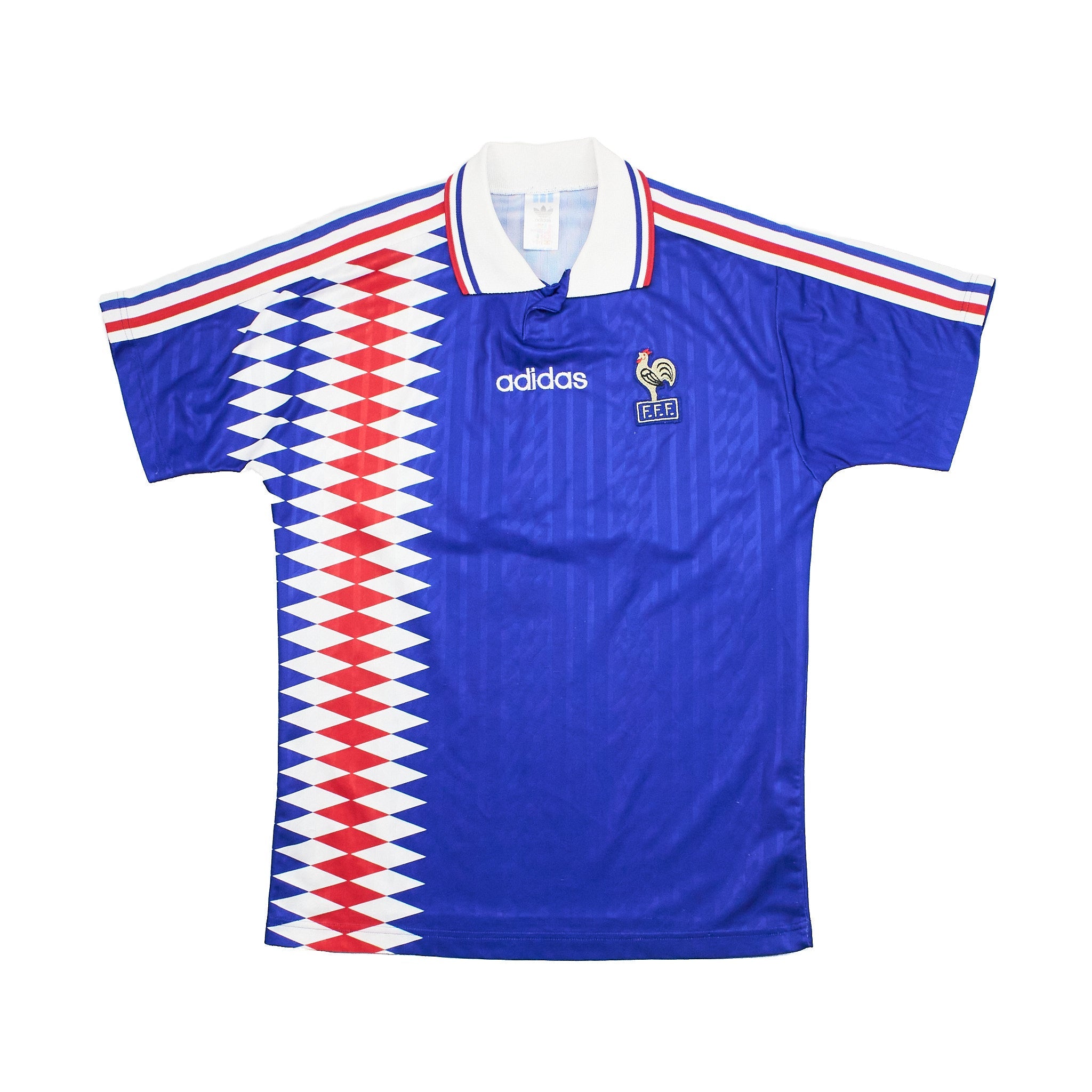 Buy 1994/96 France 10 Home Shirt (S) Adidas ~ Free worldwide shipping ~ Authentic Vintage Football Shirts from Cult Kits