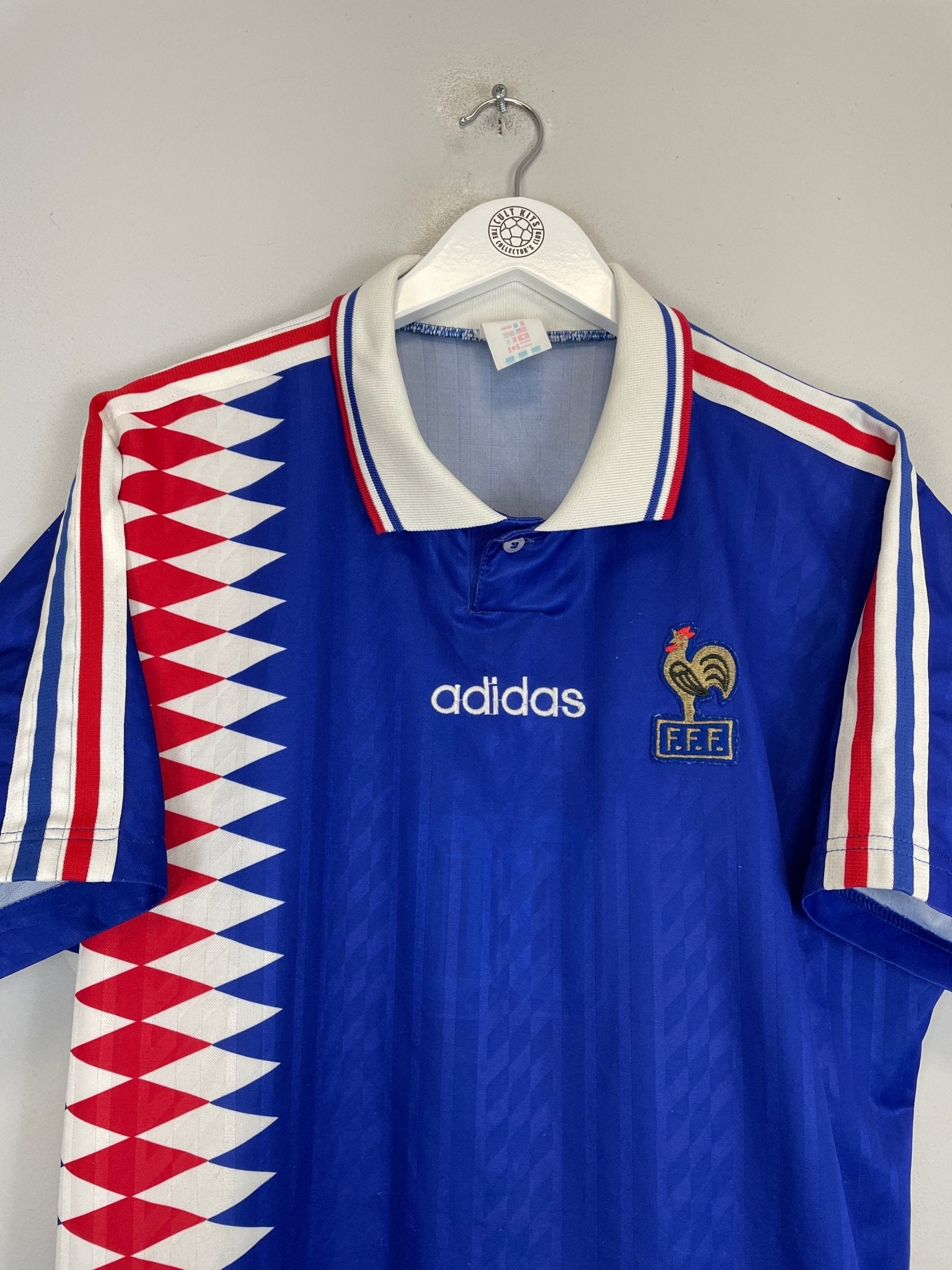 Shop 1994/96 FRANCE HOME SHIRT (L) ADIDAS, classic football shirts, vintage football shirts & retro soccer jerseys at Cult Kits