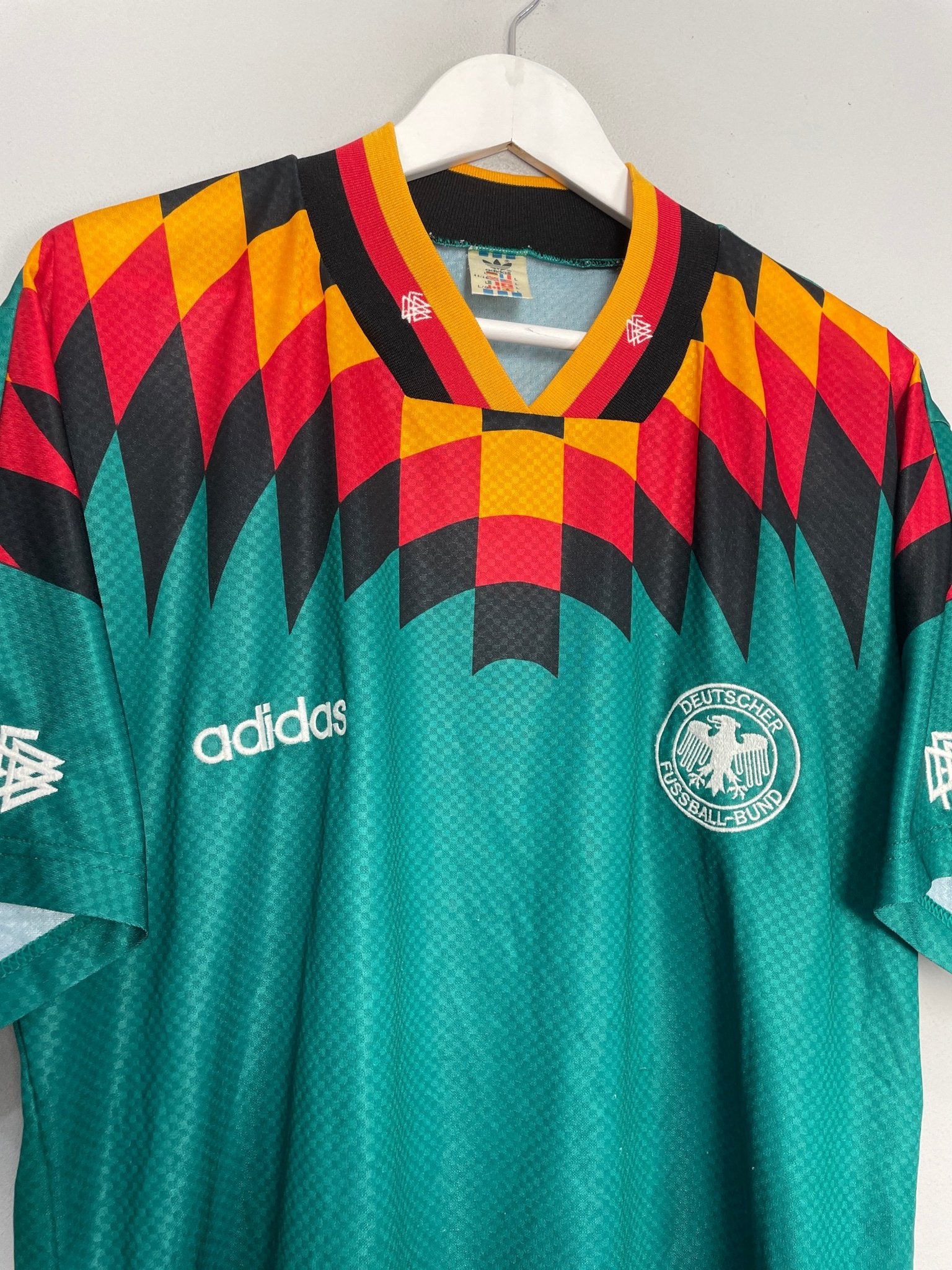 Shop 1994/96 GERMANY AWAY SHIRT (L) ADIDAS, classic football shirts, vintage football shirts & retro soccer jerseys at Cult Kits