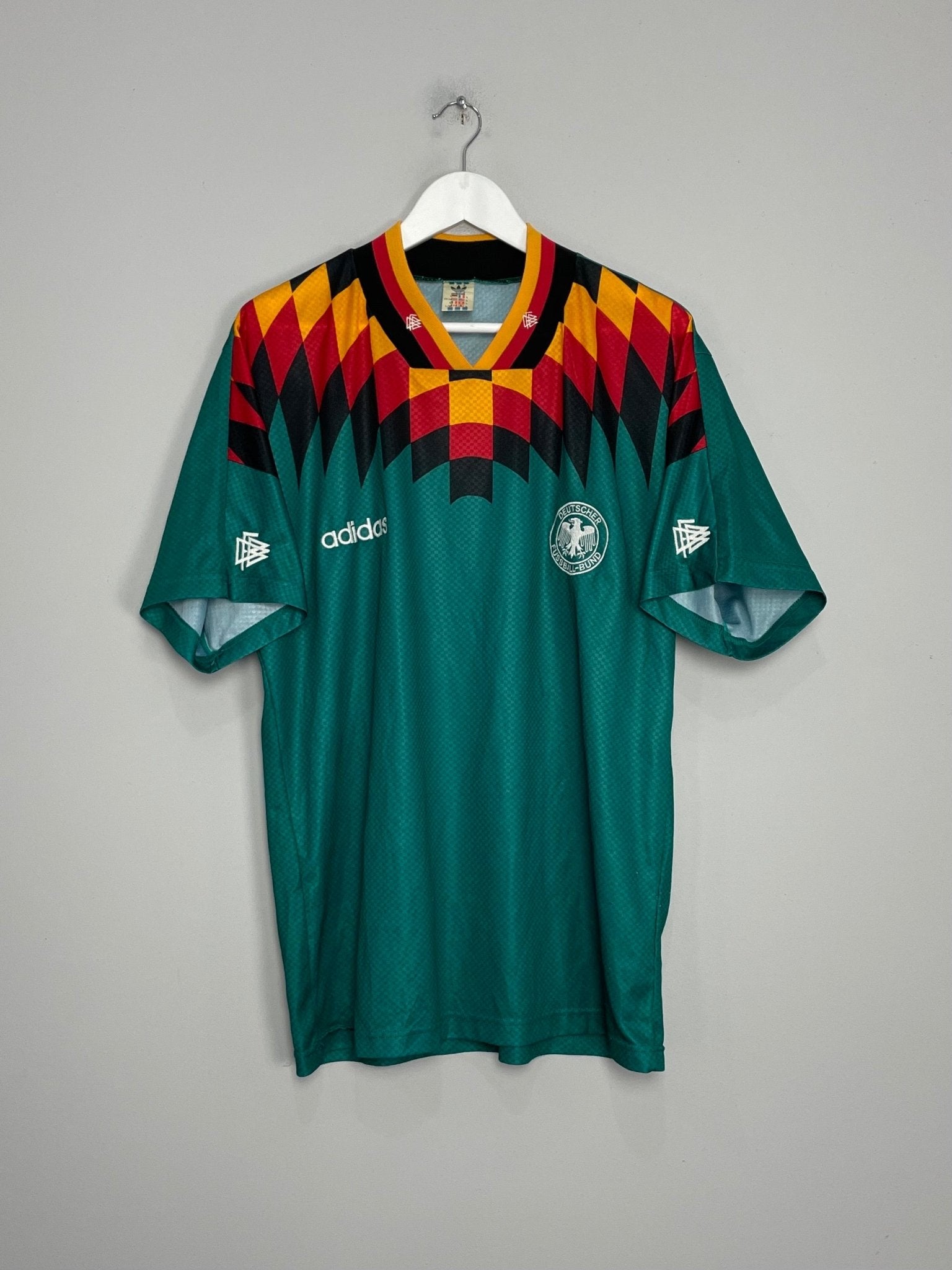 Shop 1994/96 GERMANY AWAY SHIRT (L) ADIDAS, classic football shirts, vintage football shirts & retro soccer jerseys at Cult Kits