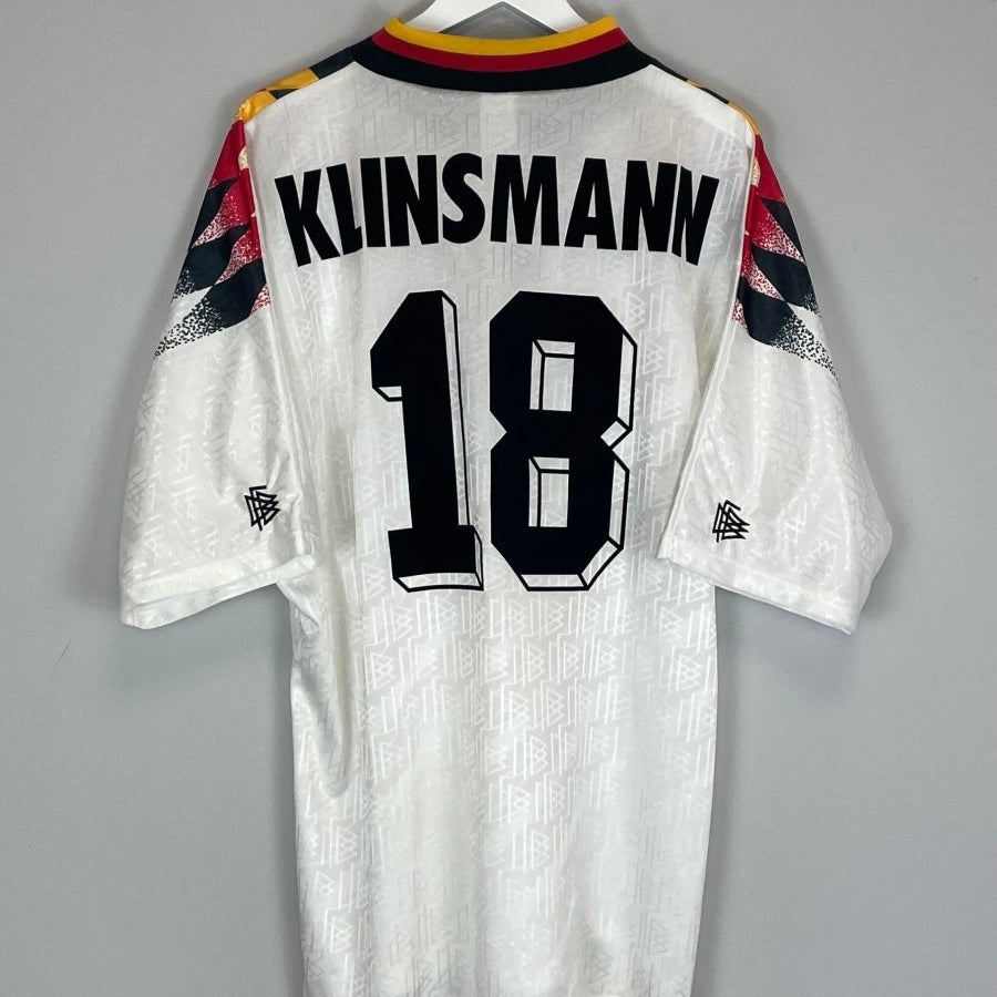 1994/96 GERMANY KLINSMANN 18 HOME SHIRT (XL) ADIDAS - Cult Kits - XL - Buy Vintage Football Shirts, Authentic Retro Football Shirts For Sale, Classic Football Shirts & Soccer Jersey