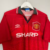 Shop 1994/96 MANCHESTER UNITED BECKHAM #24 HOME SHIRT (L) UMBRO, classic football shirts, vintage football shirts & retro soccer jerseys at Cult Kits