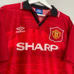 Shop 1994/96 MANCHESTER UNITED BECKHAM #24 HOME SHIRT (L) UMBRO, classic football shirts, vintage football shirts & retro soccer jerseys at Cult Kits
