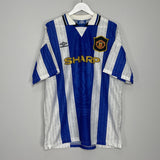 Shop 1994/96 MANCHESTER UNITED BECKHAM #28 THIRD SHIRT (XL) UMBRO, classic football shirts, vintage football shirts & retro soccer jerseys at Cult Kits