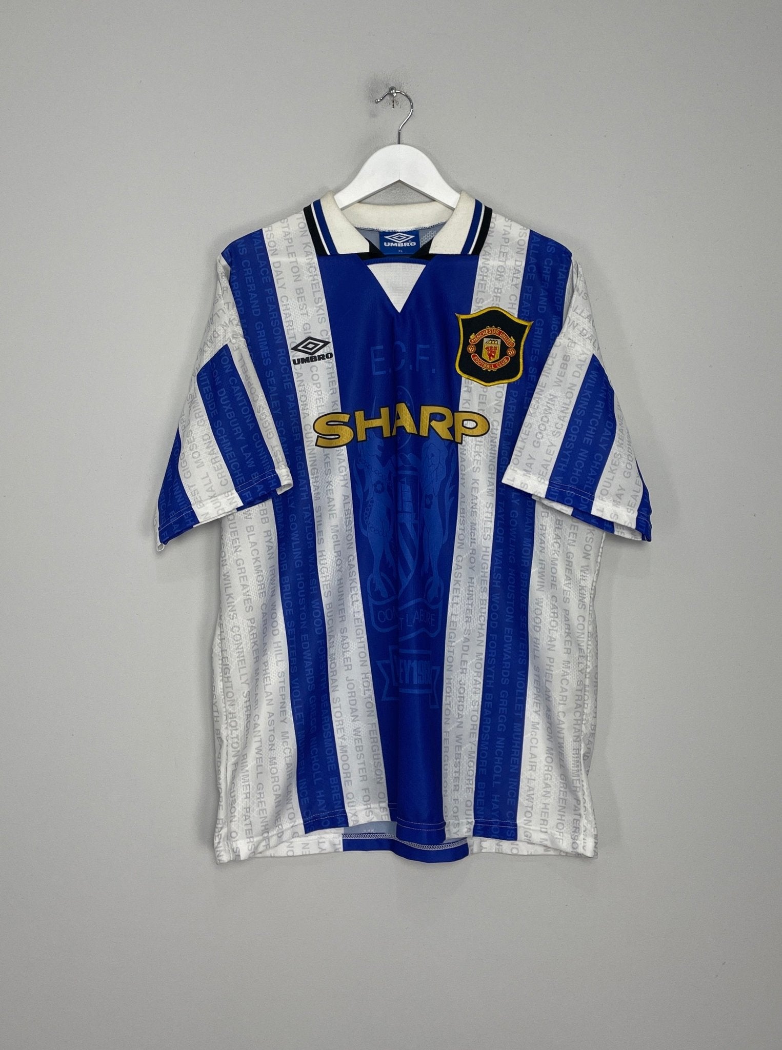 Shop 1994/96 MANCHESTER UNITED BECKHAM #28 THIRD SHIRT (XL) UMBRO, classic football shirts, vintage football shirts & retro soccer jerseys at Cult Kits