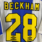 Shop 1994/96 MANCHESTER UNITED BECKHAM #28 THIRD SHIRT (XL) UMBRO, classic football shirts, vintage football shirts & retro soccer jerseys at Cult Kits