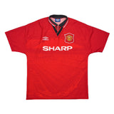 Buy 1994/96 Manchester United Cantona 7 Home Shirt (L) Umbro ~ Free worldwide shipping available ~ Authentic Vintage Football Shirts from Cult Kits