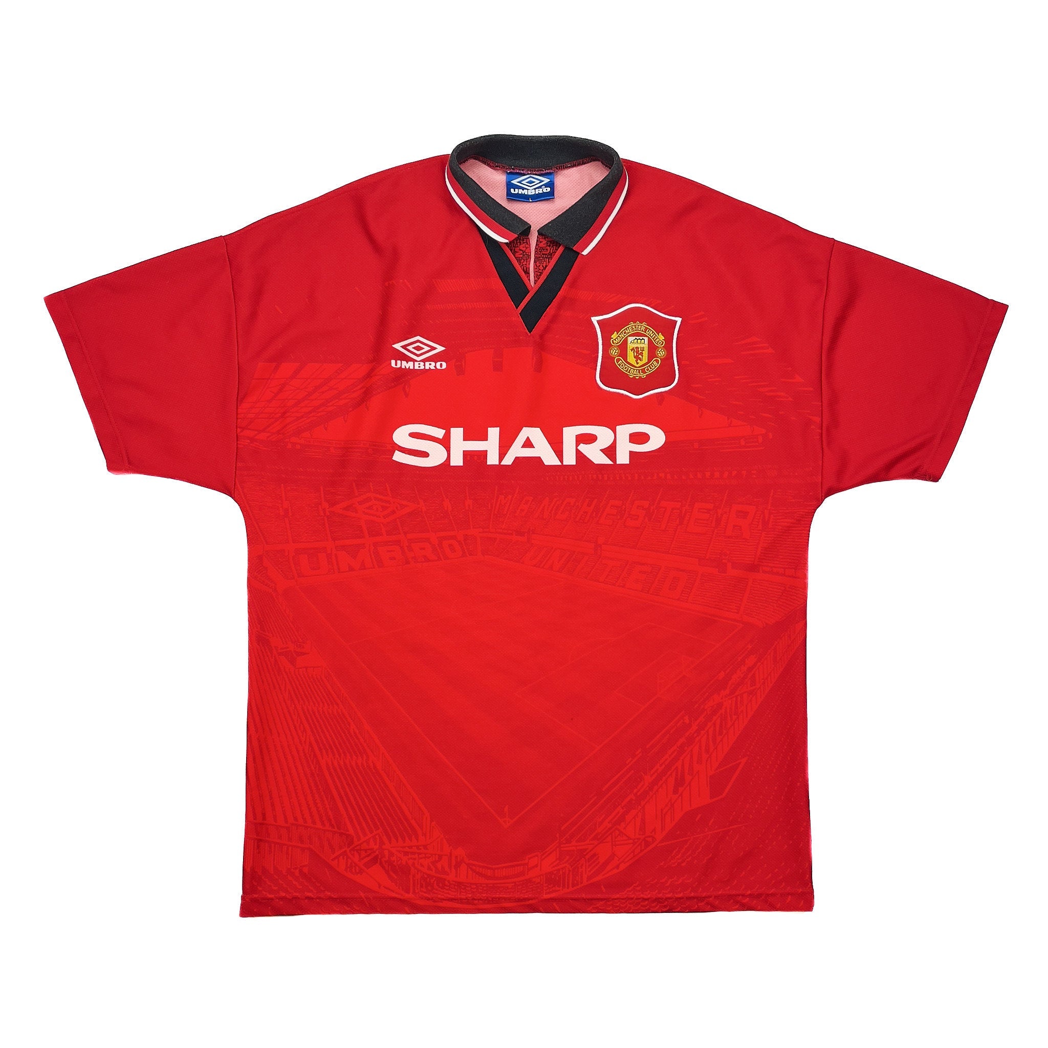 Buy 1994/96 Manchester United Cantona 7 Home Shirt (L) Umbro ~ Free worldwide shipping available ~ Authentic Vintage Football Shirts from Cult Kits